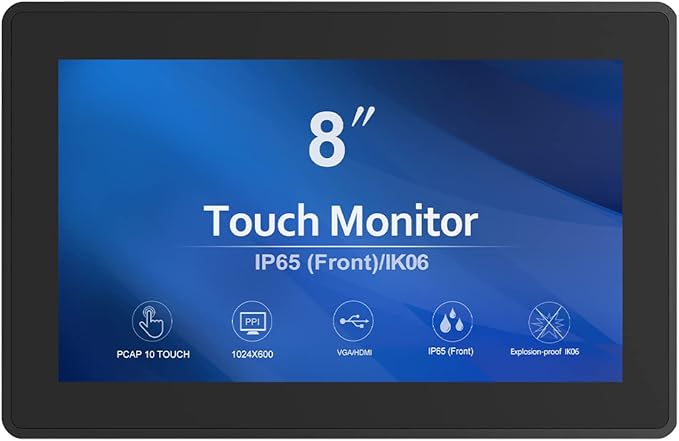 GreenTouch 8 Inch Open Frame 1024x600 HDMI PCAP Touch Monitors by GreenTouch
