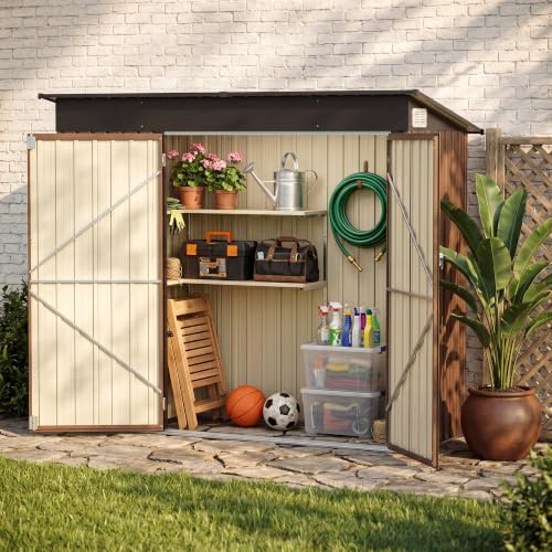 lausaint home 8 x 4 ft outdoor storage shown in use