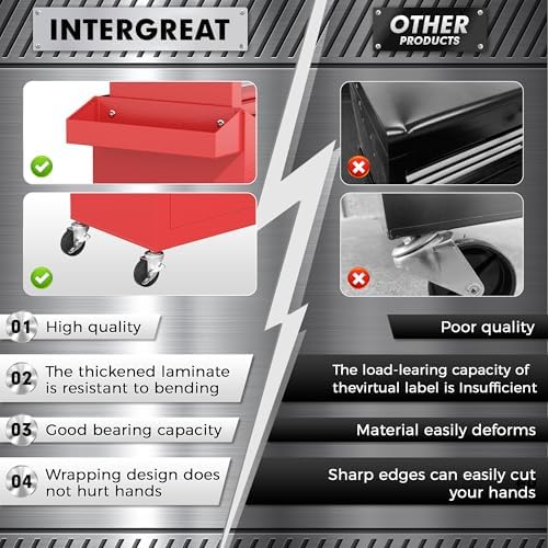 intergreat tool chest, 5 drawers rolling tool chest, package contents