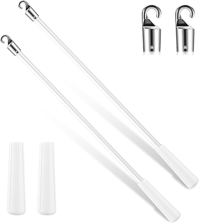 Bokon 2 Pieces White Fiberglass Blind Wand Vertical Blinds Stick Replacement by Bokon