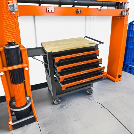 campfun 4 drawers tool box with wheels rolling showing dimensions
