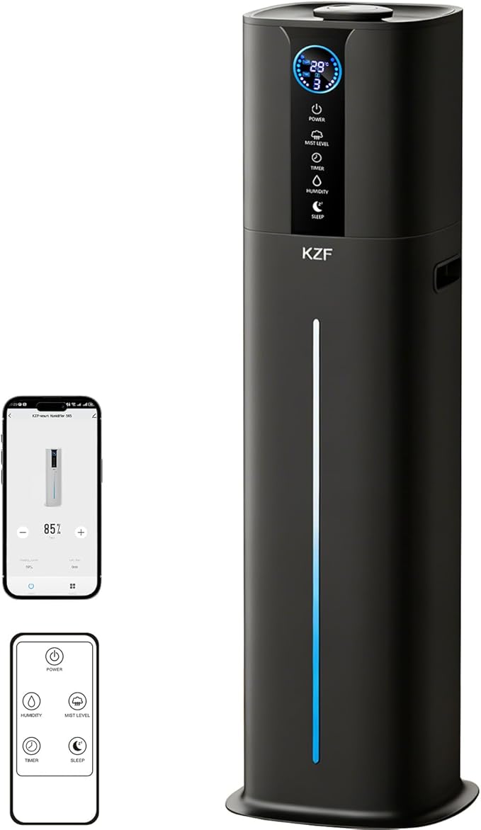 9L Smart Humidifiers for Bedroom Large Room, 2.3Gal Cool Mist Top Fill Diffuser by BreathePureLiveNaturally