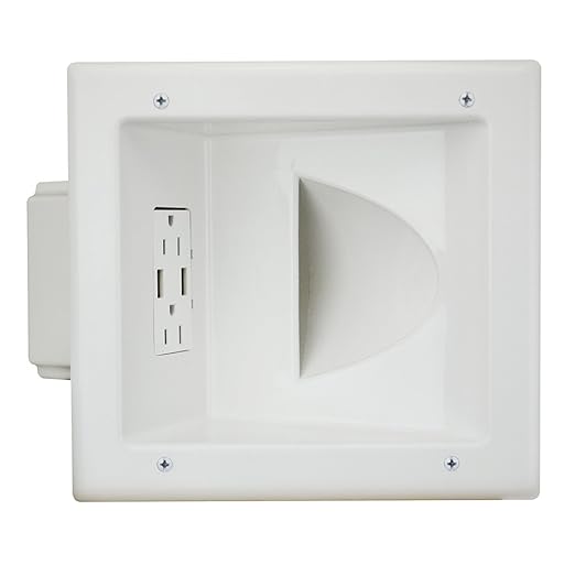 DATA COMM Electronics 45-0231-WH USB Recessed Media Outlet Box, In-Wall Cable by DATACOMM