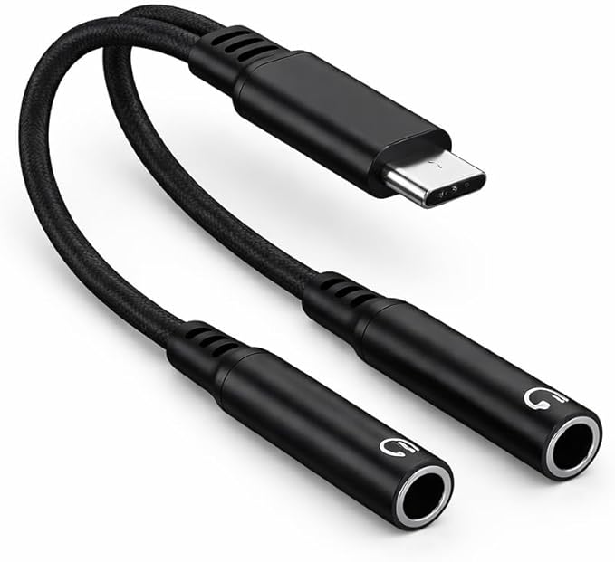 Mizi USB C to Dual 3.5mm Headphone Splitter, 2-Port Audio Adapter by Mizi