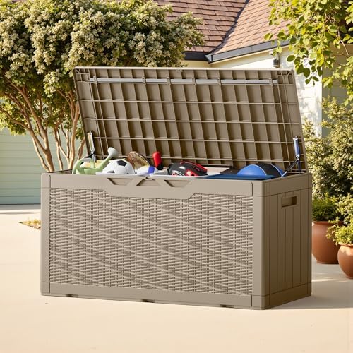 greesum outdoor storage box 100 gallon storage bin, package contents