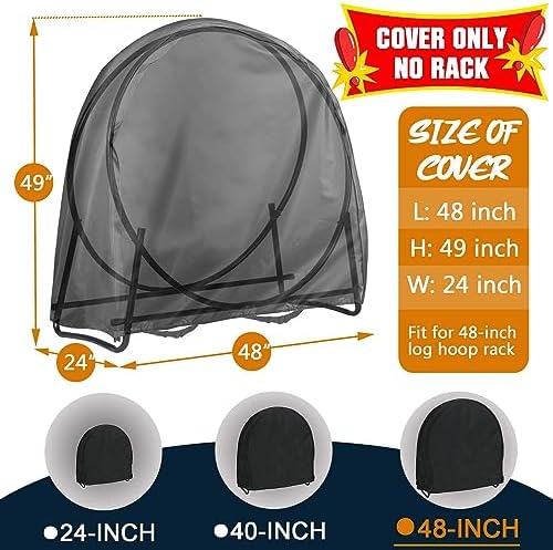 ic iclover 48 inch firewood log hoop cover shown in use