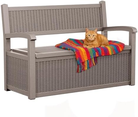 easyup 80 gallon outdoor storage bench lockable deck, view 9