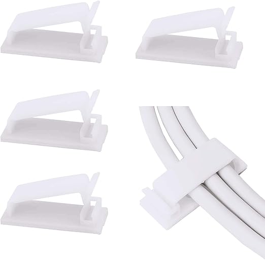 SOULWIT® 50 x Self-Adhesive Cable Management Clips by SOULWIT