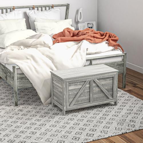 homcom 30" farmhouse storage bench lift top storage, view 9