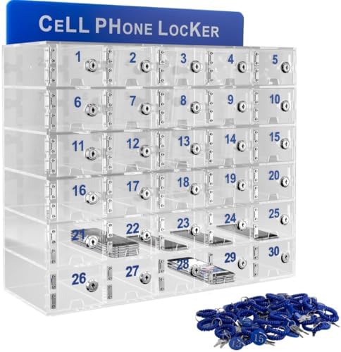 30 slots acrylic clear cell phone locker box, main product view