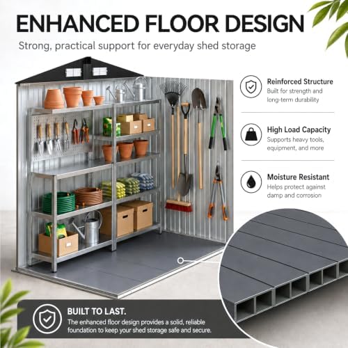 aoxun 6x4 ft shed outdoor storage shed with, close-up detail
