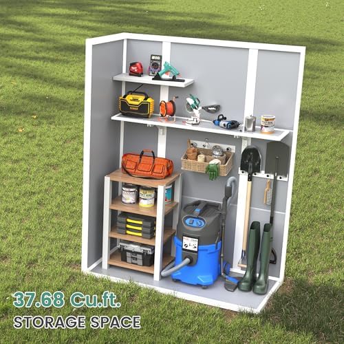 udpatio 51 cu.ft vertical outdoor storage shed with, close-up detail