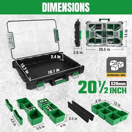 sk 20.5-inch small part organizer, portable tool box, close-up detail