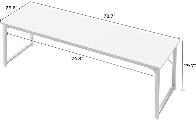 Huuger Computer Desk, 80 Inch Office Desk, Gaming Desk - Image 3