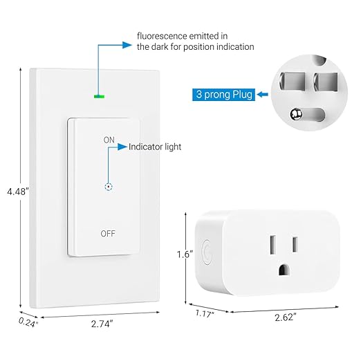 DEWENWILS Remote Control Outlet Wireless Wall Mounted Light Switch, Electrical - Image 7