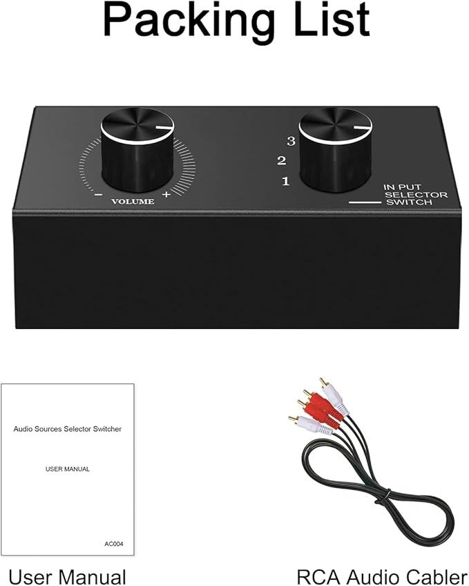 6-Way Audio Switcher, Right and Left Channel Stereo Audio Switcher, Plug & Play - Image 7