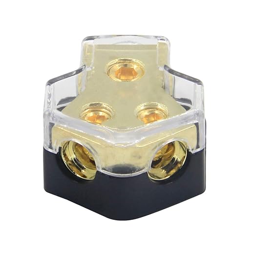 RKURCK 2 Way Power Distribution Block, 0/2/4 AWG Gauge in, 4/8/10 Gauge Out by RKURCK