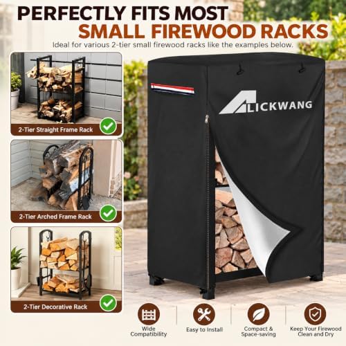 outdoor waterproof 17 inch small firewood rack cover on a desk or shelf