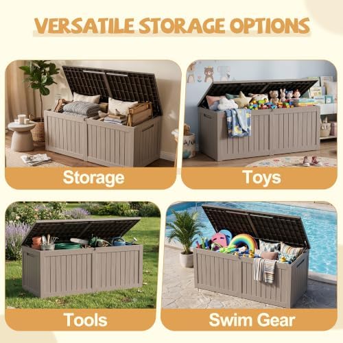 efu outdoor storage box waterproof 390 gal gen, side view