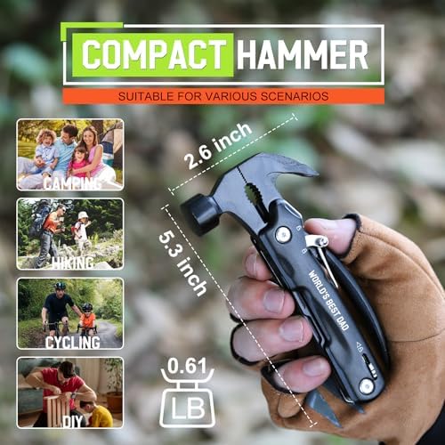 Fathers Day Dad Gifts from Daughter Wife - Gift for Dad, Dads Gift for Fathers Day - Birthday Gift, Christmas Presents for Father, Husband Stepdad, Men - Multitool Hammer from Daughter Son