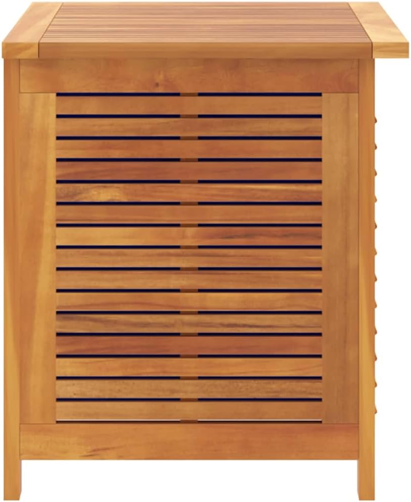 vidaxl garden storage box natural wood solid acacia, front angle view