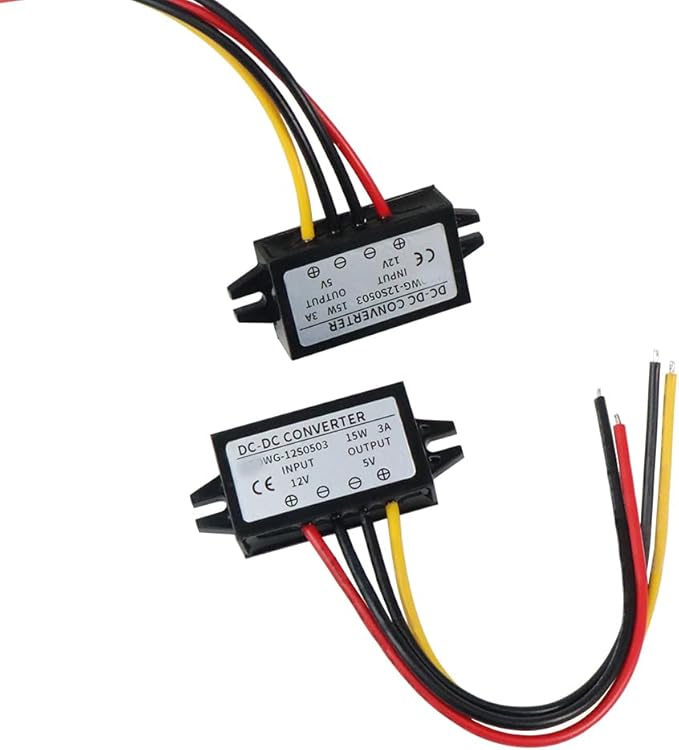 2Pcs 12/24V to 5V 5A 25W DC-DC Step Down Converter, Power Supply Adapter by Minhoown