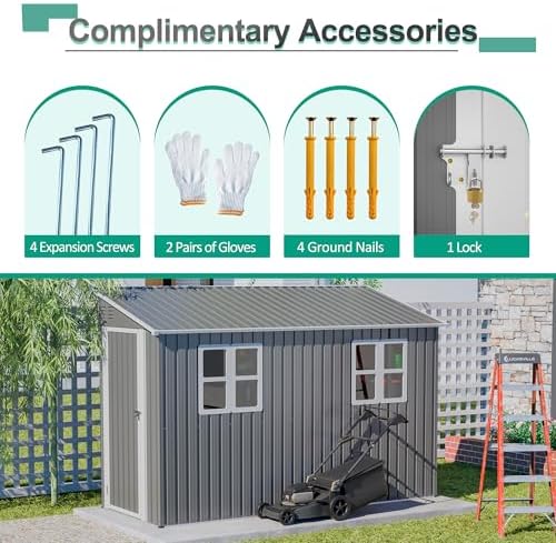 yopto 4x10 ft outdoor shed with floor frame, view 11