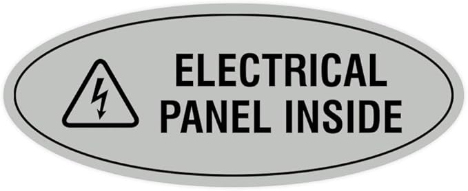 Signs ByLITA Oval Electrical Panel Inside Sign by SignsByLITA