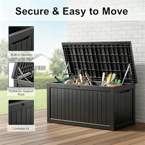 269 gallon large outdoor storage box, waterproof deck, close-up detail