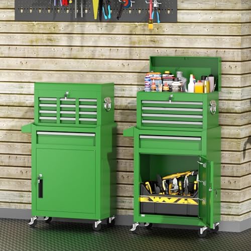 intergreat rolling tool chest, 5-drawer tool box organizer shown in use