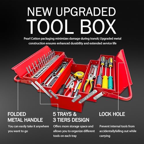yatointo metal cantilever tool box 18 inch, 3, close-up detail