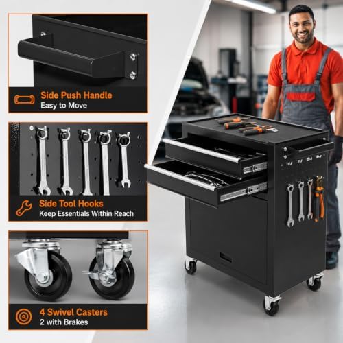 rolling tool chest - 8 drawers tool box, package contents