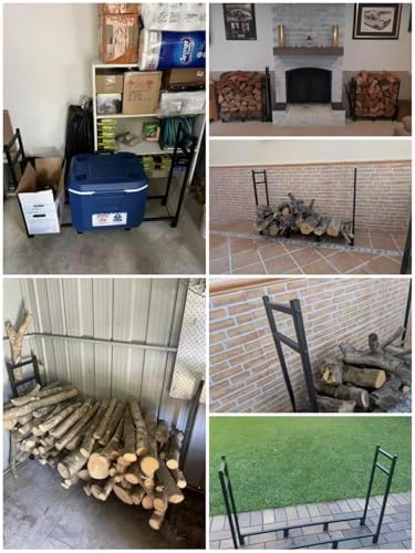 firewood rack outdoor, 44.7" x 9.8" x 31.5", front angle view