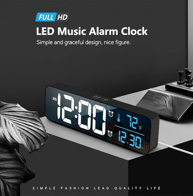 Abovsare Digital Clock for Bedroom, Clocks for Living Room Decor, Desk Table - Image 2