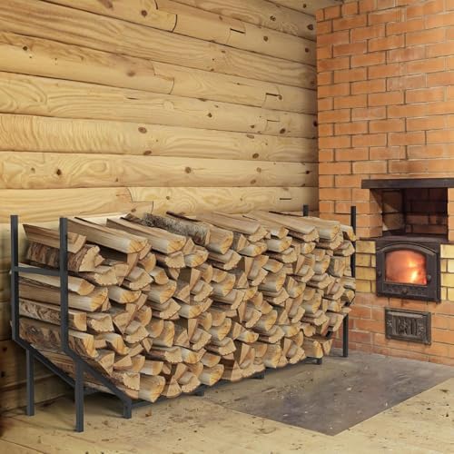 6 ft firewood rack outdoor, heavy duty metal, view 9
