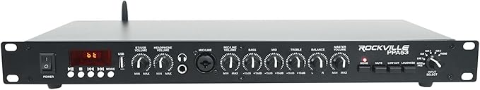 Rockville PPA53 Preamp Pro 1U Preamplifier w/Bluetooth, USB/Computer Interface by Rockville