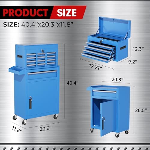 intergreat rolling tool chest, 5-drawer tool box organizer, close-up detail