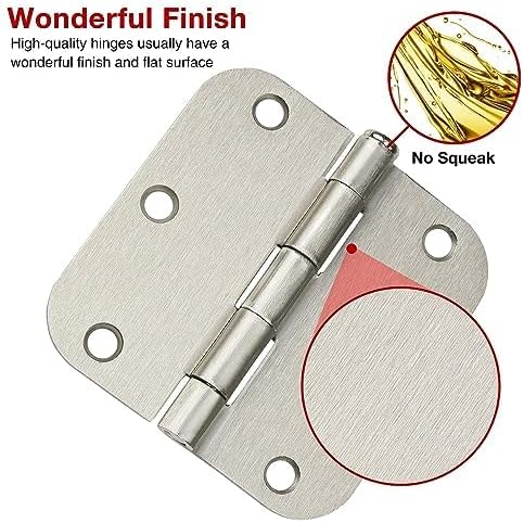 12 Pack Interior 3.5" Brushed Nickel Door Hinges - Image 2