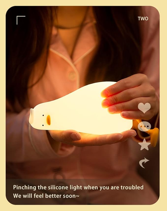 ATSUI Duck Night Light, LED Squishy Novelty Animal Night Lamp, Food Grade - Image 6