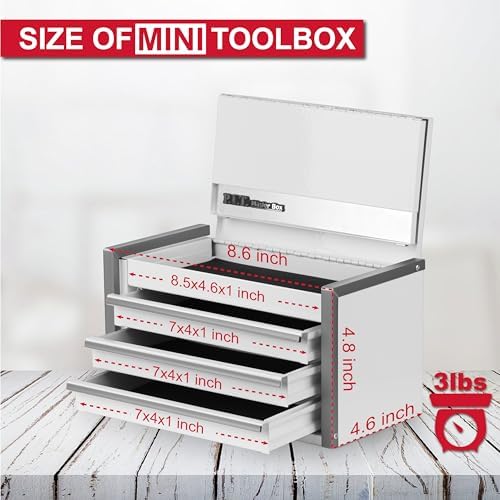 p.i.t. mini tool box,3 drawers small metal toolbox shown in use