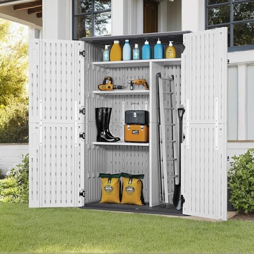macrout 50 cu ft outdoor storage cabinet with shown in use