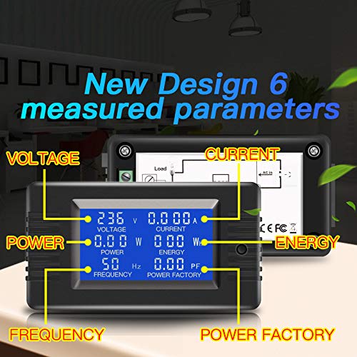 AC Current Voltage Amperage Power Energy Panel Meter LCD Digital Display - Image 3