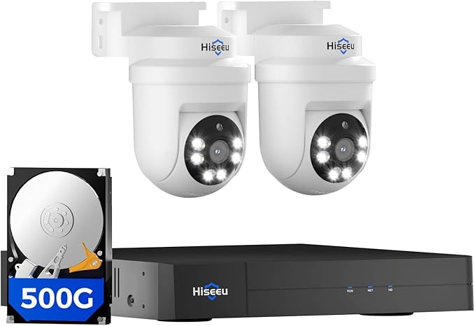 Hiseeu 3K 360°View PTZ Wired Security Camera System by Hiseeu
