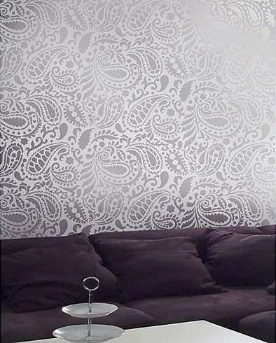 Paisley Allover Wall Stencil – Large Reusable Stencil for Painting Walls – DIY Wallpaper Alternative for Modern Accent Walls and Home Decor
