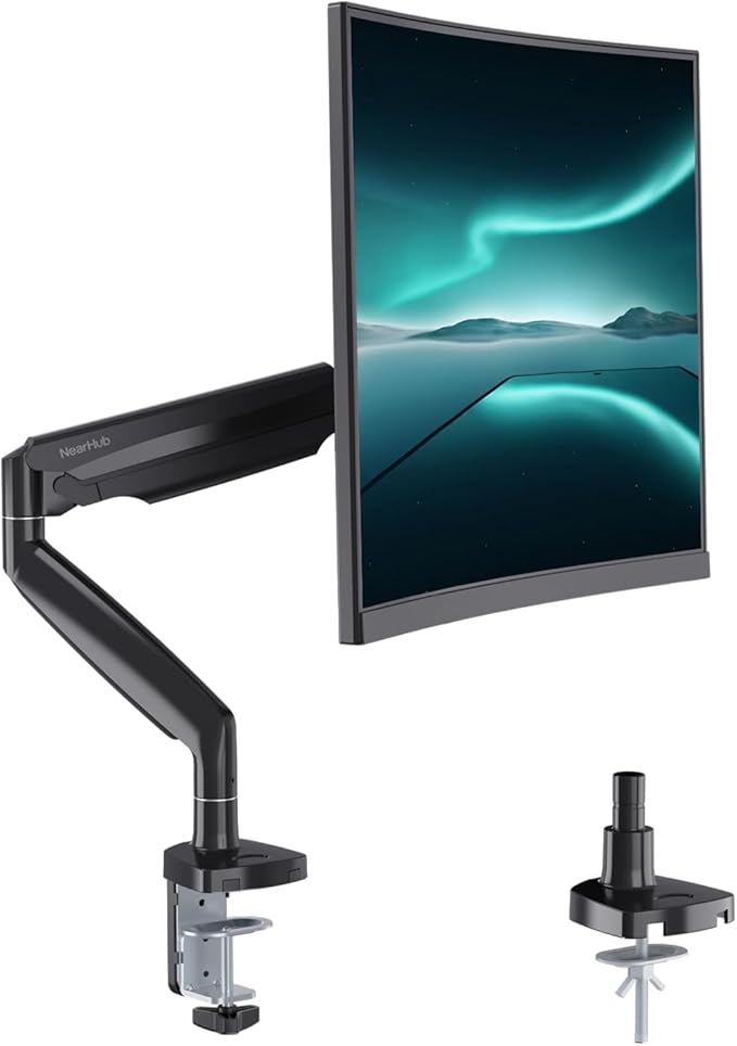 Curved Monitor Mount Single Arm Holds to 28.6 lbs, Ultrawide Monitor Stand by NearHub