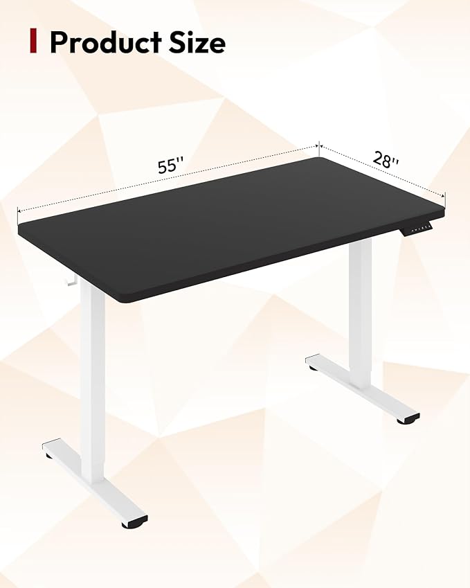 SANODESK Electric Standing Desk 55 x 28 Inches Whole-Piece Desktop Height - Image 3