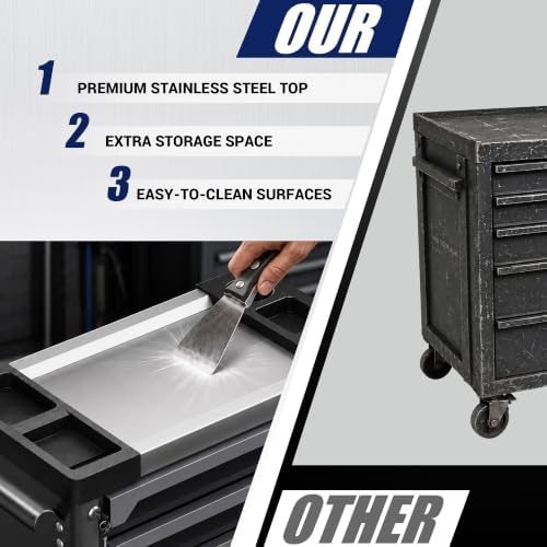 7 drawer rolling tool chest, side drawer, package contents