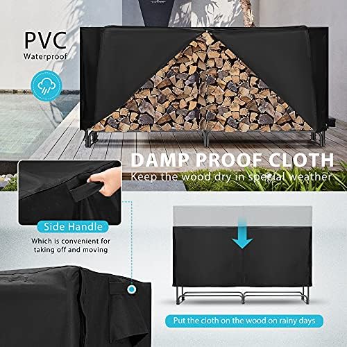vivohome 8ft heavy duty indoor outdoor firewood storage, package contents