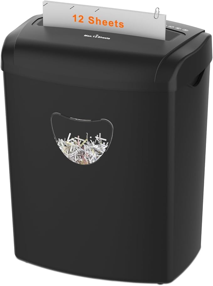 SUNTIKO 12-Sheet Cross-Cut Paper Shredder, P-4 Security Level by SuntikoShredderLaminator