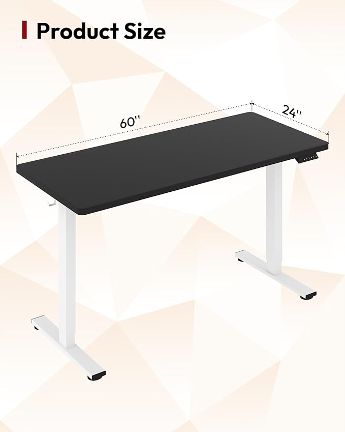 SANODESK Electric Standing Desk 60 x 24 Inches Whole-Piece Desktop Height - Image 2